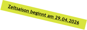 Zeltsaison beginnt am 29.04.2026